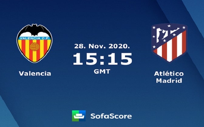 Soi keo nha cai Valencia vs Atletico Madrid, 29/11/2020 – VDQG Tay Ban Nha